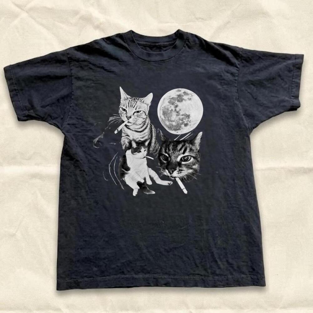 Black Cat Moon Graphic Tee